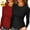 Bm-02-6 Wine Red Black, variant on Women Long Sleeve Top Casual Basic Slim Knit Ribbed T Shirt