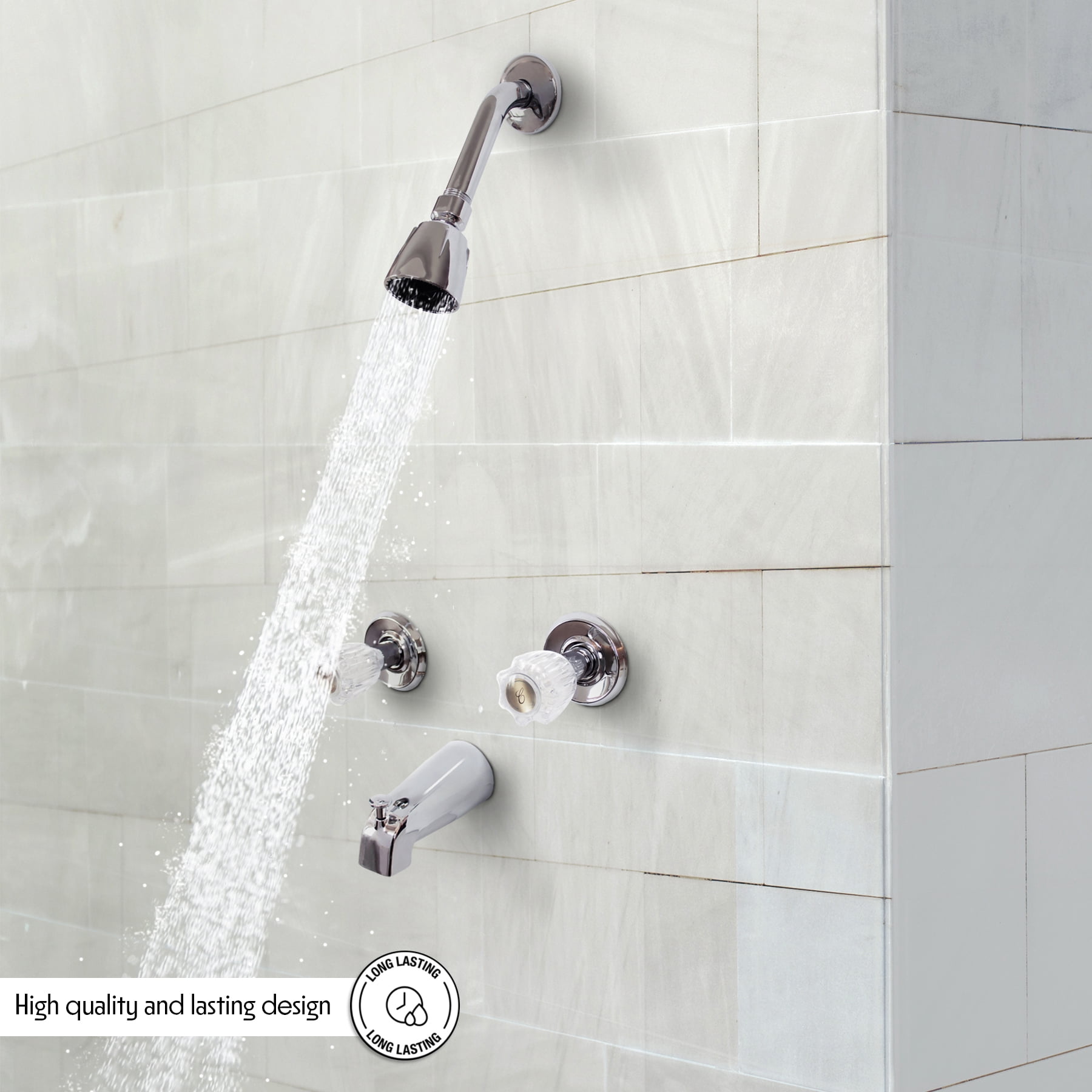WMF Metal Silver 2 Handle Tub and Shower Faucet