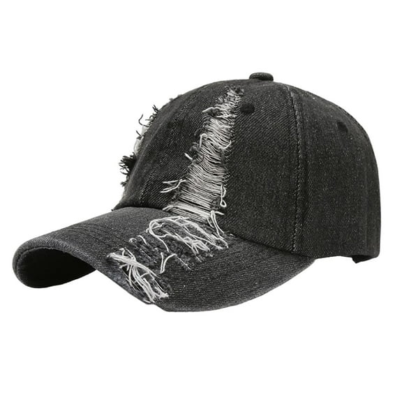 Women Baseball CapMen Ladies Hat Fashion Baseball Cap Ripped Denim Buckle Outdoor Sunshade Hat