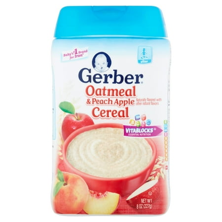 Gerber Oatmeal & Peach Apple Cereal Sitter 8oz - Walmart.com