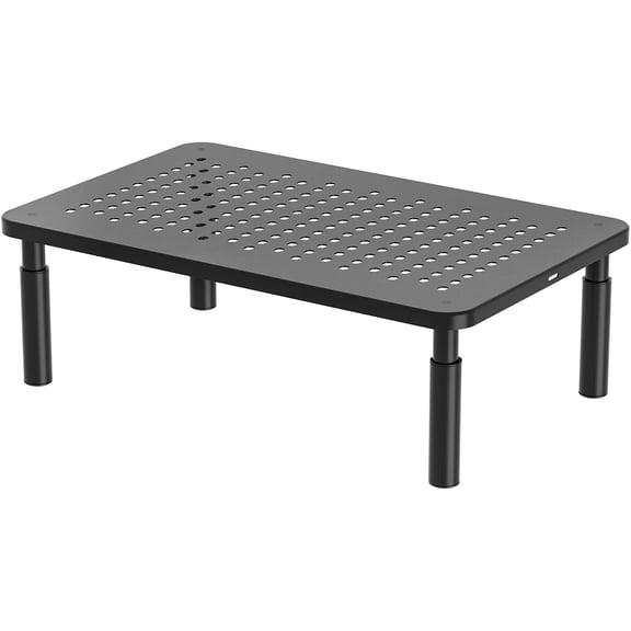 Computer Monitor Stand for Desk, Adjustable Laptop Riser, Desk Monitor Stand Underneath Storage for Office, Home, School Supplies (STT003), 1 Pack, Black