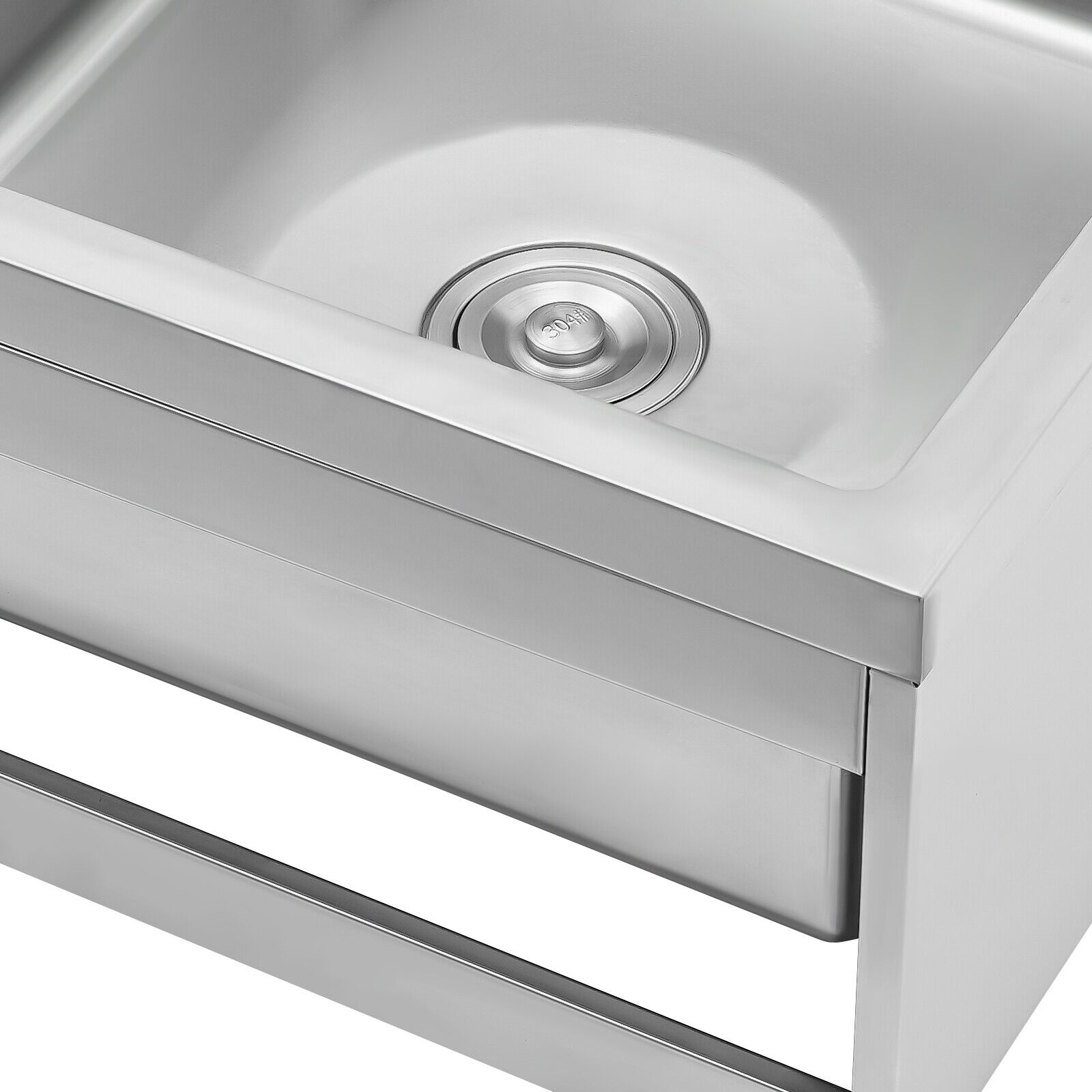 Free Standing Utility Sink Single Bowl Commercial Sink Restaurant Kitchen Sink 304 Stainless Steel