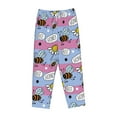 thumbnail image 4 of Sigee Bees And Daisies Striped Print Women's Soft Pajama Pants - Breathable and Comfortable Lounge Sleep Bottoms with Elastic Waistband and Pockets-Medium, 4 of 9