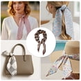 thumbnail image 5 of Unique Bargains 1 Pc Silk Scarf Pattern Print Neck Scarf Brown White, 5 of 5