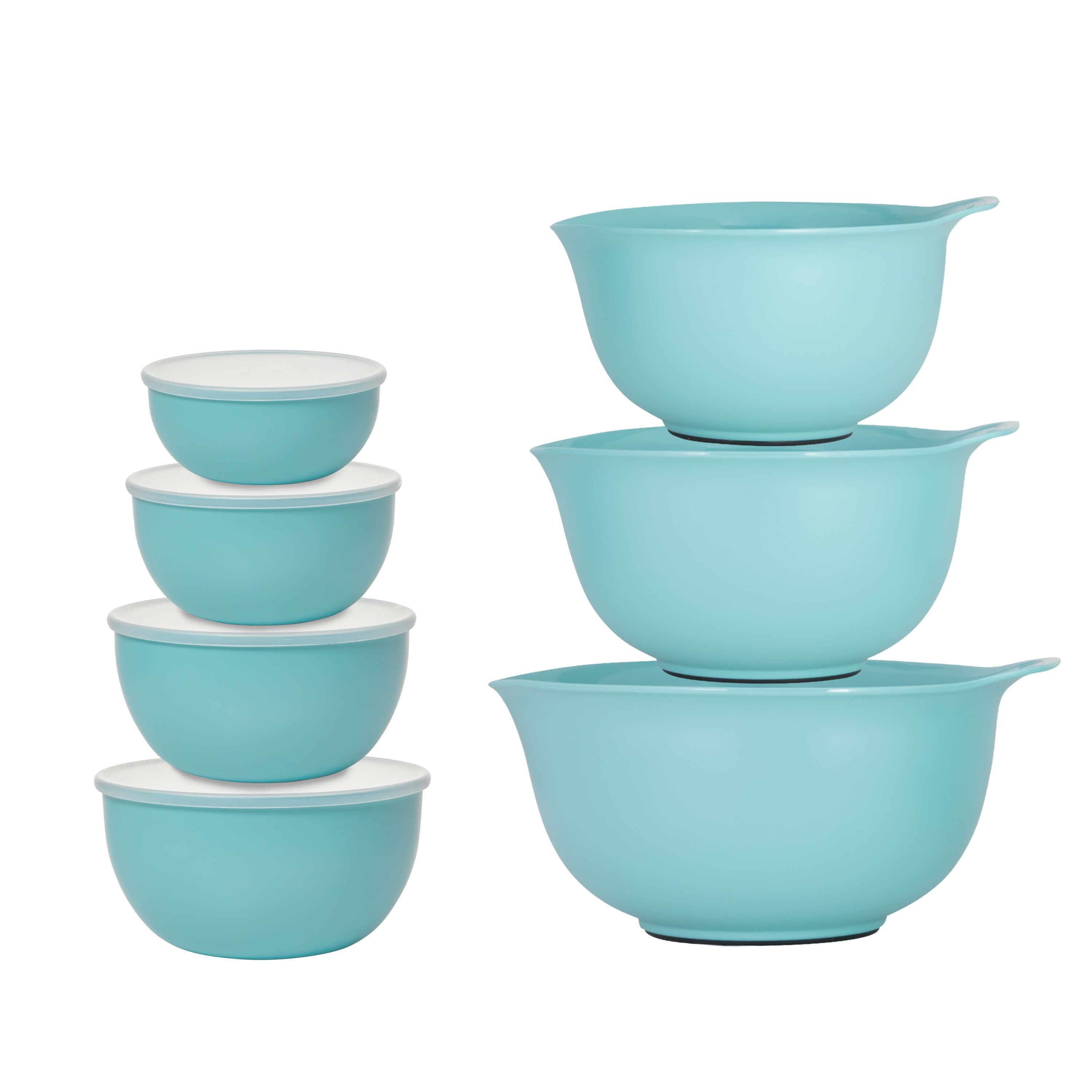 Kitchenaid Set of 7 Plastic Mixing and Prep Bowls in Aqua Sky