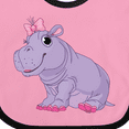 thumbnail image 4 of Inktastic Cute Purple Hippo Girls Baby Bib, 4 of 4