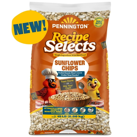 Pennington Recipe Selects Sunflower Chips Wild Bird Food, 15 lb.