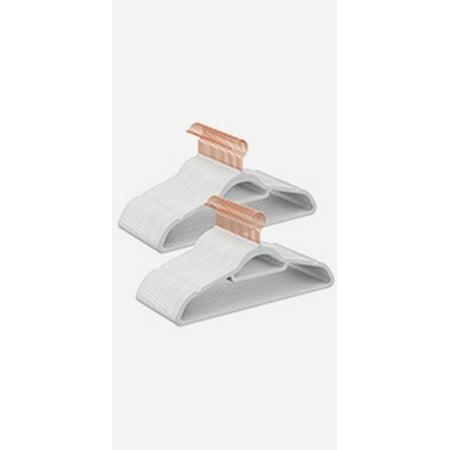 SONGMICS Velvet Hangers, Set of 50 Clothes Hanger with Rose Gold Swivel Hook, Non-Slip, and Space-Saving, 0.2-Inch Thick, 17.1-Inch Long for Coat, Shirt, Dress, Pants, Tie, Cloud White UCRF021W02