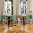 thumbnail image 6 of LainTene 18" PU Leather Dining Chairs Set of 4 – Modern Counter Height Kitchen & Bar Stools with Ergonomic Back, Steel Frame & Non-Slip Feet for Home, Café, Restaurant, Green, 6 of 7