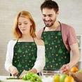 thumbnail image 4 of Dark Green Christmas Tree and Star Pattern Apron-Garden Aprons for Women with Pockets-Cotton Linen Waterproof Kitchen Cooking Gardening Aprons Adjustable for Kitchen,Cooking,BBQ and Salon 33"x27", 4 of 7