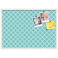 thumbnail image 2 of PinPix 40x28 Custom Cork Bulletin Board Diamond Modern Pattern Aqua White Poster Board Has a Fabric Style Canvas Finish, Framed in Diamond Modern Pattern Aqua White, by ArtToFrames (PinPix-1799), 2 of 5
