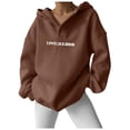 thumbnail image 3 of Siilsaa Men's Graphic Print Long Sleeve Drawstring Hoodie Pullover Sweatshirt Brown,S, 3 of 5