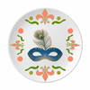 Feather Blue Head Happy Carnival Of Venice Flower Ceramics Plate Tableware Dinner Dish