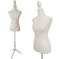 thumbnail image 2 of Female Mannequin Torso Dress Form w/Adjustable Tripod Stand Base Style (Beige), 2 of 5