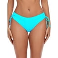 thumbnail image 3 of Ocean Blues Women's Full Coverage Swim Bottoms Sides Drawstring Mid Rise Bikini Bottom Sky Blue Bathing Suit Size XXL, 3 of 8