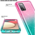 thumbnail image 4 of Nagebee Phone Case Compatible for Samsung Galaxy A03S with [Built-in Screen Protector], Full-Body Shockproof Protective Bumper Cover Impact Resist Durable Case (Glitter Pink/Aqua), 4 of 5