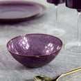 thumbnail image 2 of EcoQuality 12oz Hammered Purple Plastic Round Bowls with Gold Rim - Disposable Translucent Plastic Soup Bowls, Heavy Duty Salad Bowls, Dessert Bowl, Baby Showers, Weddings, Birthday Party (100 Pack), 2 of 2