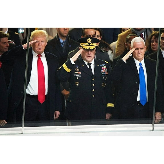 President Donald Trump Salutes Inaugural Parade - 12x18 Inch Laminated Poster - Stunning Detail and Bold Colors