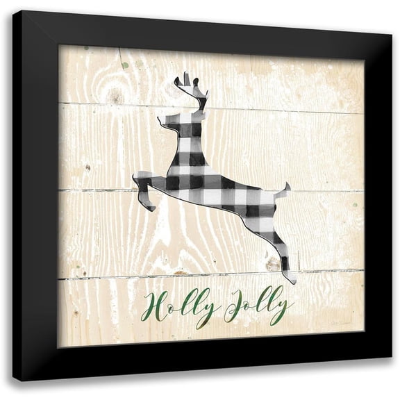 Robinson, Carol 12x12 Black Modern Framed Museum Art Print Titled - Buffalo Check Deer