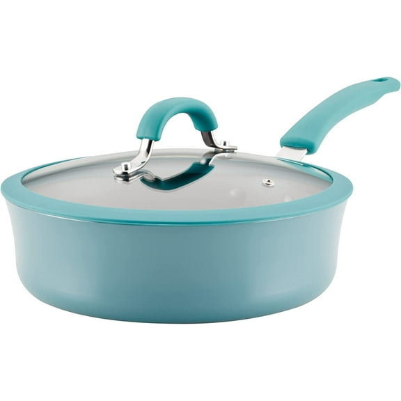 Cook   Create Nonstick Sauté Pan with Lid, 3 Quart, Agave Blue