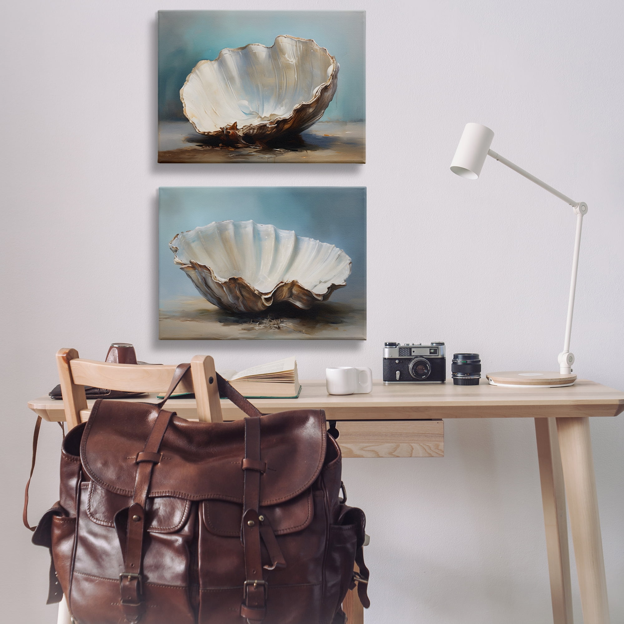 Stupell Industries Fresh Beach Finds Shells Nautical & Beach Painting Wrapped Canvas Art Print Wall Art, 30 x 20, Set of 2