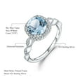 thumbnail image 5 of Genuine Blue Topaz Ring in 925 Sterling Silver, 2.5 Carat Halo Engagement Ring, 5 of 7