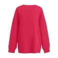 thumbnail image 4 of Women's V-Neck Sweatshirt with Pockets, Womens V Neck Sweatshirts No Hood Lightweight Casual Soft Fashion Hot Pink XL, 4 of 7