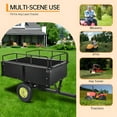 thumbnail image 2 of Ladcaser 750 LBS Heavy Duty ATV Trailer Tow Behind Steel Dump Cart, 15 Cu. Ft Garden Utility Trailer with Removable Sides & Rear Hitch for Riding Lawn Mower Tractor, 2 of 7