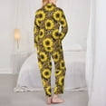 2 Piece Womens Pajama Sets Sunflowers leopard Aesthetic yellow Soft