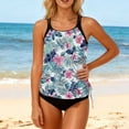 thumbnail image 2 of Jsaierl Tankini Swimsuits for Women Tummy Control Two Piece Bathing Suits Side Drawstring Swimwear with Sporty Swim Shorts, 2 of 6