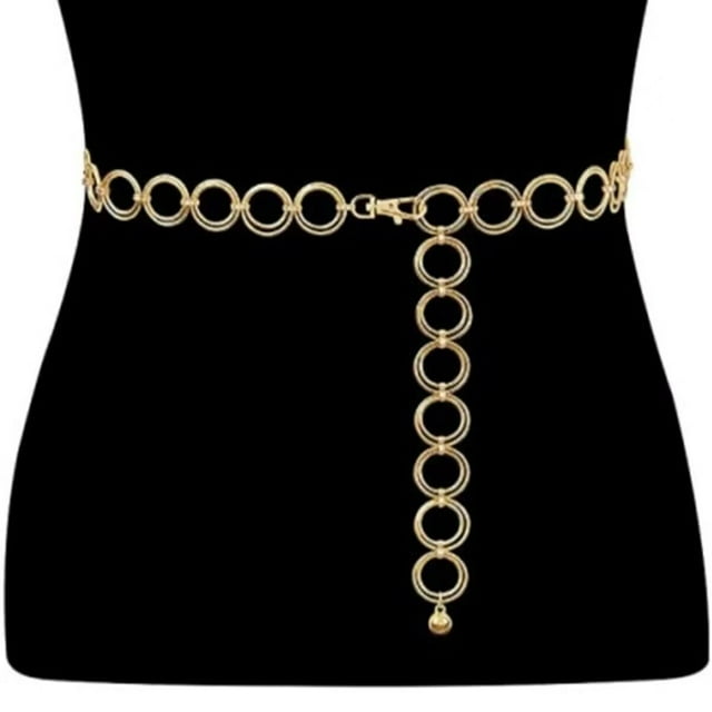 Cadena de cintura de amor de moda para mujer, elegante cadena de cuerpo de luna de metal, cadena de cintura de suéter de otoño e invierno