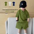 thumbnail image 3 of Conjunto deportivo de dos piezas de manga corta para niños, gran oferta de verano de la temporada, pantalones casuales de moda para niños, traje de estilo coreano, 3 of 5