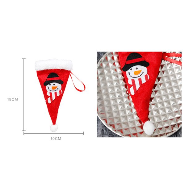 Bolsa de vajilla de sombrero de Navidad bolsa creativa de vajilla Wdftyju de sombrero de Navidad tenedor cuchillo tela ligera no tejida para decoración de Mesa del hogar