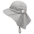 thumbnail image 4 of UPF 50+ UV Sun Protection Baby Hat with/Neck Flap and Drawstring/Grey, 4 of 8