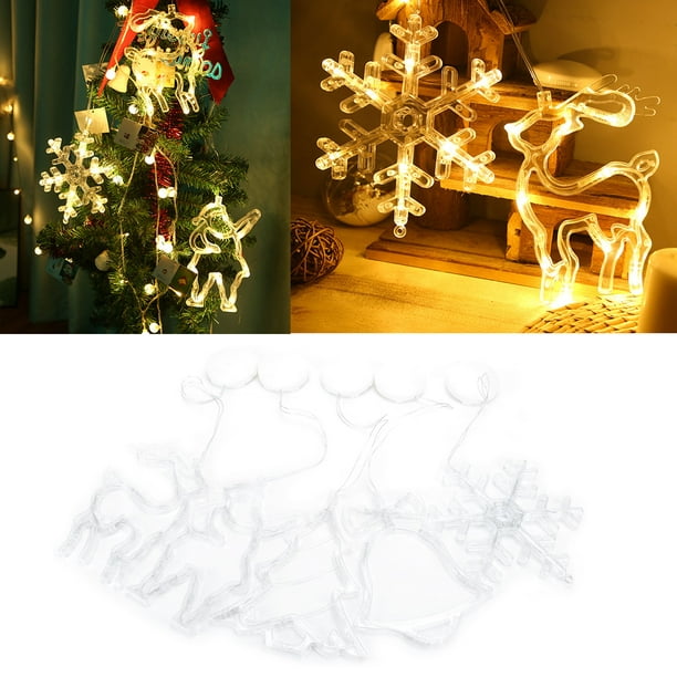 3pcs LED Lumières de Ventouse de Noël, Noël Lustre à Ventouse de