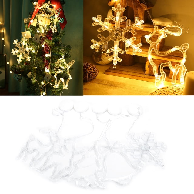 Luz colgante para ventana, 5 unidades/juego de luces LED navideñas para árbol de alce, cadena de luces con valor inmejorable Jadeshay A
