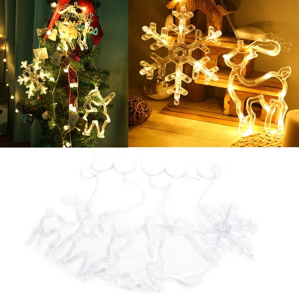 Luz LED navideña, 5 piezas/juego de luces LED navideñas con ciertas luces navideñas, valor excepcional
