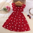 thumbnail image 7 of NAISIBABY Girls Smock Dresses, Square Neck Prints Ruffled Sleeve Birthday Wedding Party Princess Dress Wine Size 7-8, 7 of 7