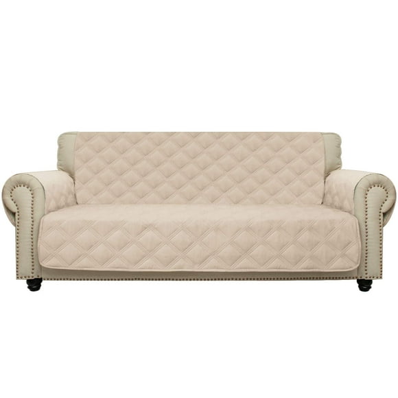 CHHKON Sofa Cover 100% Waterproof Non-Slip Quilted Furniture Protector Sofa Slipcover for Children, Pets for Leather Couch (Beige, 68")