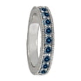 thumbnail image 2 of Mauli Jewels Rings for Women 1.50 Carat Channel Prong Setting Blue Diamond Wedding Band 4-prong 10K Solid White Gold, 2 of 4