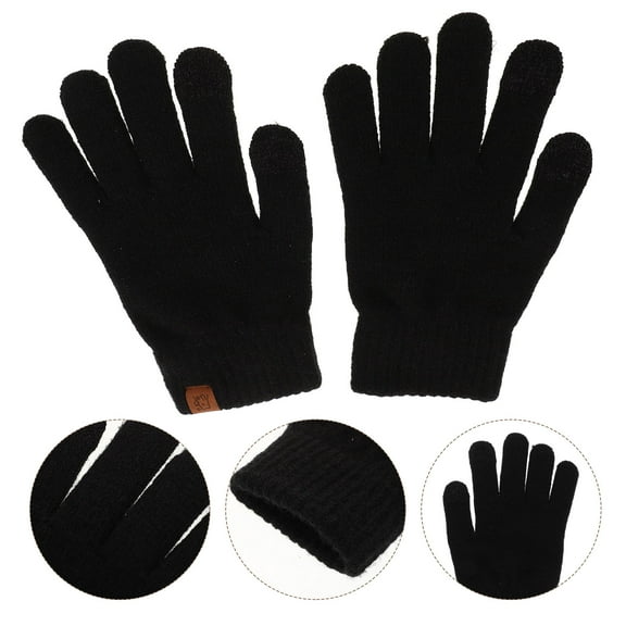 SOPOTUTU Ski Gloves Women Thermal Touch Screen Gloves Black 1 Pair