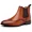 Brown, variant on Men's Leather Wingtip Carving Dress Oxford Boots Fashion British Style Pointed Toe Elastic Band Slip On Chelsea Boots Casual Business Formal Ankle Boots