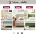 thumbnail image 4 of Zanmintaobo Twin Corduroy Platform Bed Frame with 42.5" Upholstered Wingback Headboard,Metal & Wood Slats, No Box Spring Needed,Cream, 4 of 8