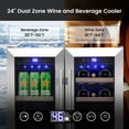 thumbnail image 2 of WineBeverage Refrigerator, 55 Cans20 Bottles Large DualWine Cooler with Quiet Compressor, Blue LED, DualTemperature 24 Inch Under Counter Wine Fridge for Home Bedroom, 2 of 9