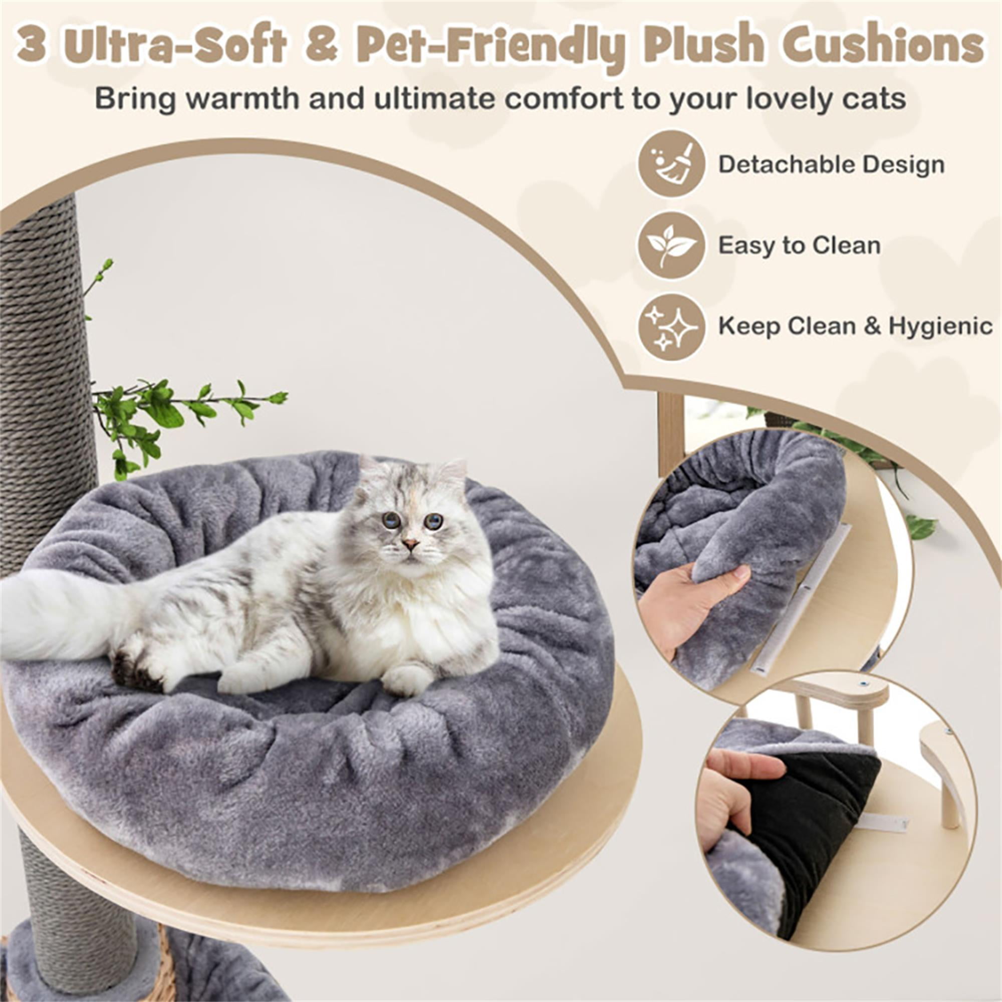 Pefilos 93"-107" Adjustable Height Floor to Ceiling Cat Tree Tower with 4-Tiers for Climbing, Modern Cat Tree for Indoor Cats, Gray Pefilos 93"-107" Adjustable Height Floor to Ceiling Cat Tree Tower with 4-Tiers for Climbing, Modern Cat Tree for Indoor Cats, Gray
