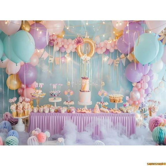Arch Balloons Happy Birthday Party Photography Backdrops Props Joyous Candyland Newborn Baby Photo Studio Background TF-08