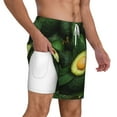 thumbnail image 2 of Sigee Fresh Avocados Print Mens Swim Trunks with Compression Liner Quick Dry Swim Stretch Beach Shorts with Pockets,S-3XL, 2 of 7