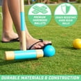 thumbnail image 2 of GoSports Standard Croquet Game Set for Adults & Kids- Includes 6 Standard Size(28 Inch) Hardwood Mallets, 6 balls, 9 Wickets, 2 Posts, 2 of 6