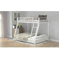 thumbnail image 6 of Kacho Bunk Bed, Twin Over Full Bunk Beds, Metal Bunk Bed Frame for Teens, Bunk Bed with Full-length Guardrails, for Bedroom Dorm, 3 Step Ladders, Easy to Assemble, No Box Spring Required, White, 6 of 7