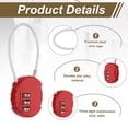 thumbnail image 2 of Uxcell 2-Pack Candado de Combinación, Aleación de Zinc 3 Dígitos Contraseña Candado Redondo para Equipaje Candado Sin Llave para Exterior [Rojo], 2 of 7